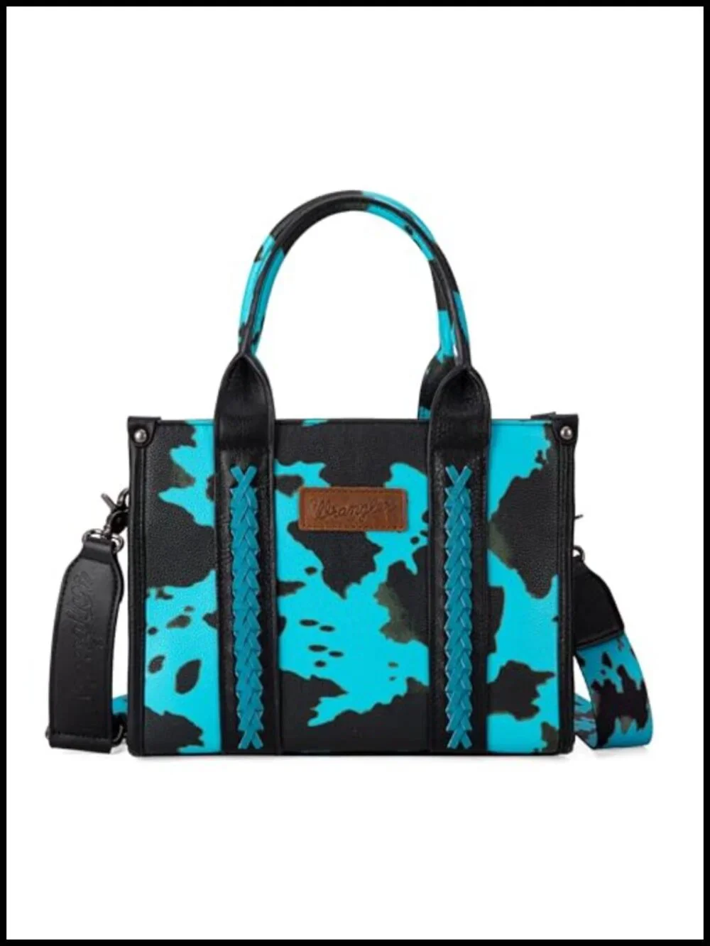 Wrangler Cow Print Tote Bag Women Western Purse Boho Top Handle Satchel Handbag
